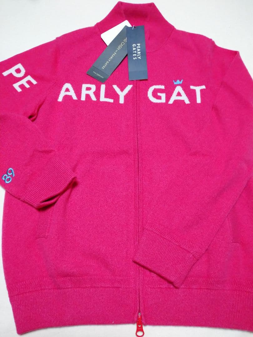 パーリーゲイツ ピンク カシミヤ セーター 0サイズS カーディガン ゴルフ