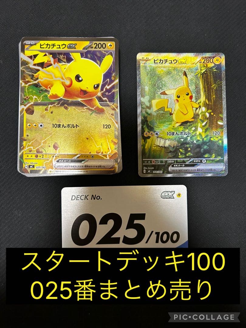 （スタートデッキ100）025番　ピカチュウex SAR　フルミラーデッキセット