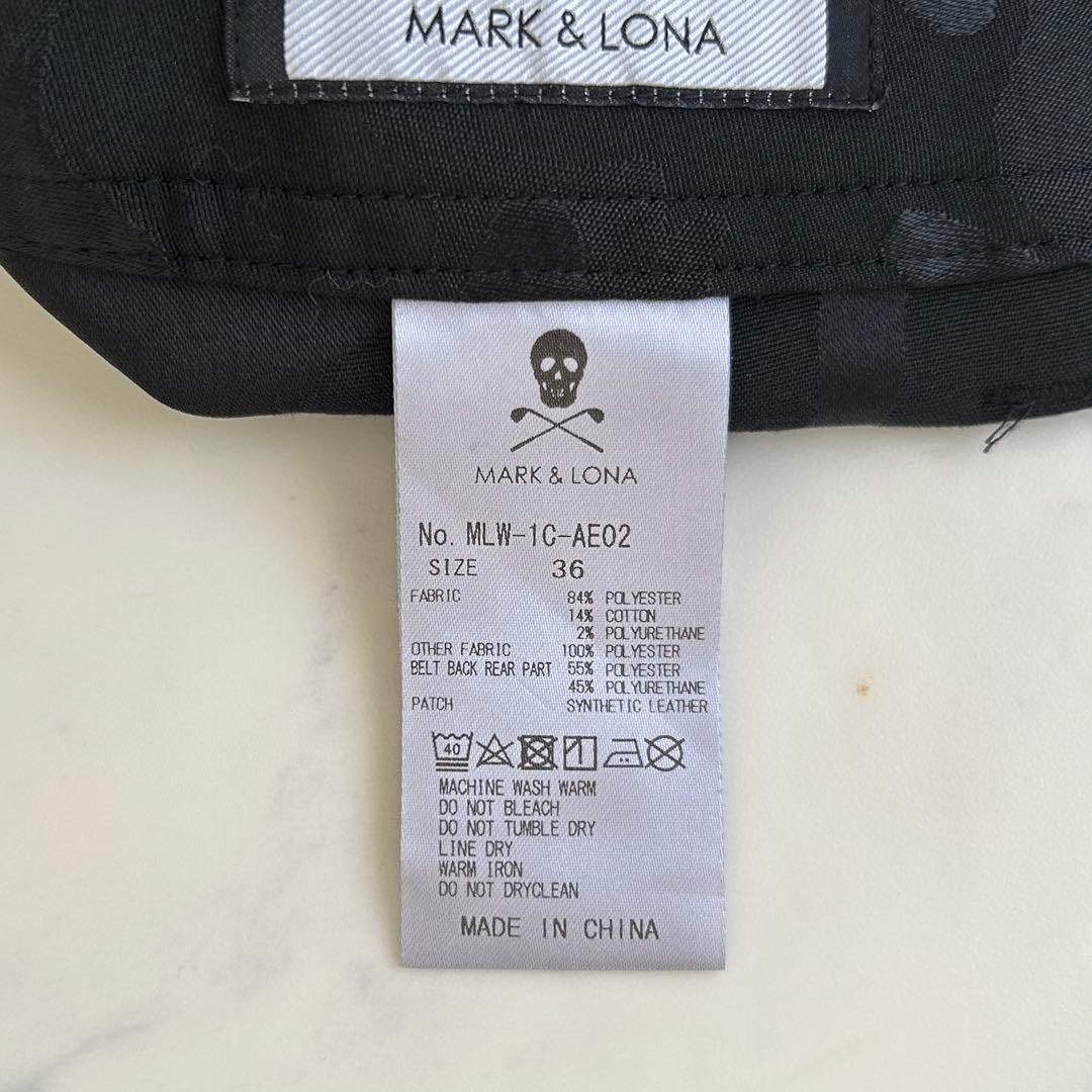 マークアンドロナ 2021年モデル スカート レザーロゴ 刺繍 カモフラ 黒