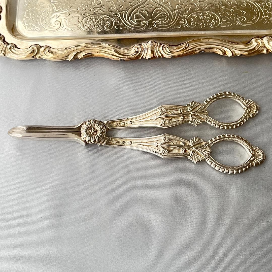 【英国】 グレープシザー / 葡萄鋏 アール・デコ【シルバープレート】