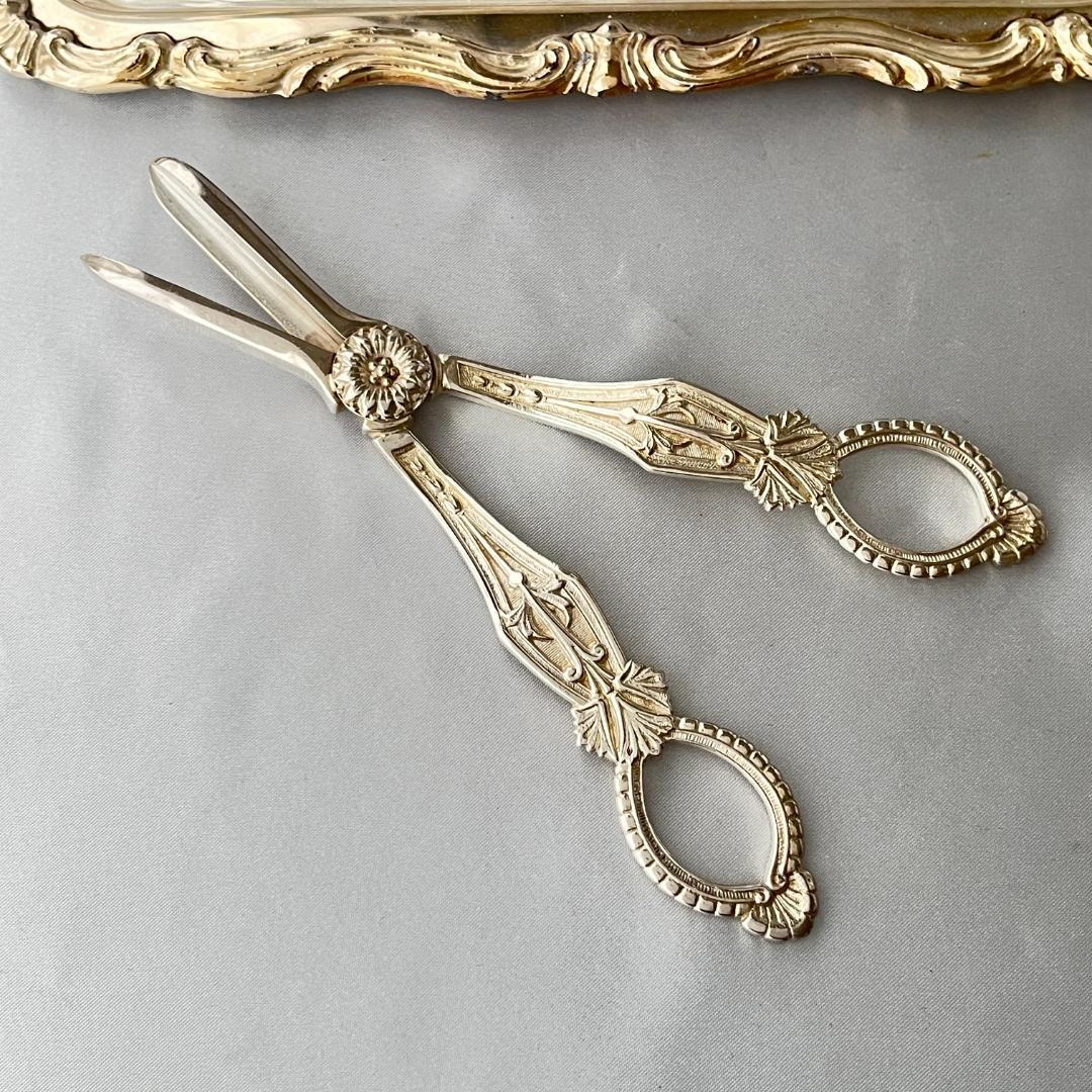 【英国】 グレープシザー / 葡萄鋏 アール・デコ【シルバープレート】