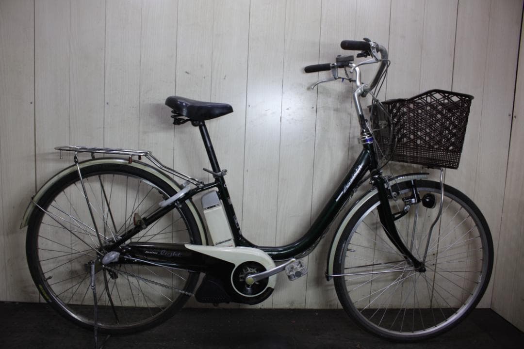 電動アシスト自転車 黒 アルミバスケット付き