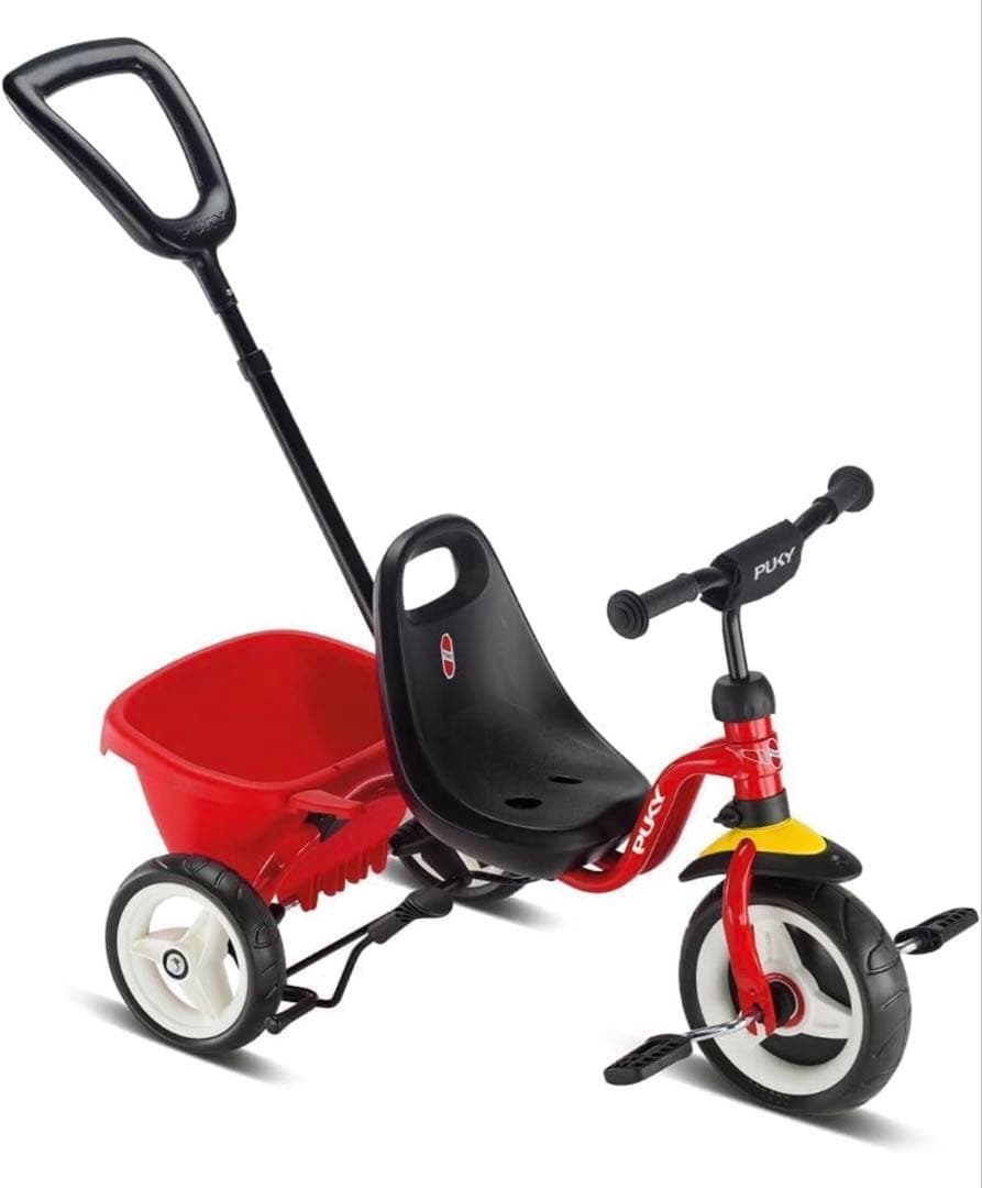PUKY 三輪車 レッド　手押し棒付き 2歳 3歳 4歳向け