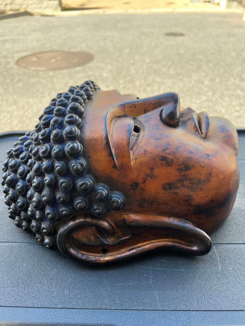 弥勒菩薩 面 東大寺 古楽面 能面 壁掛 置物 骨董 古物 古美術 JAPAN