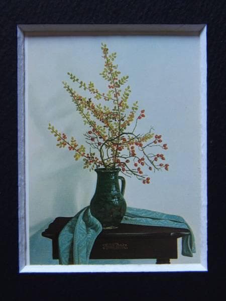 マーチョイ、秋の静物、希少画集画、新品額装付