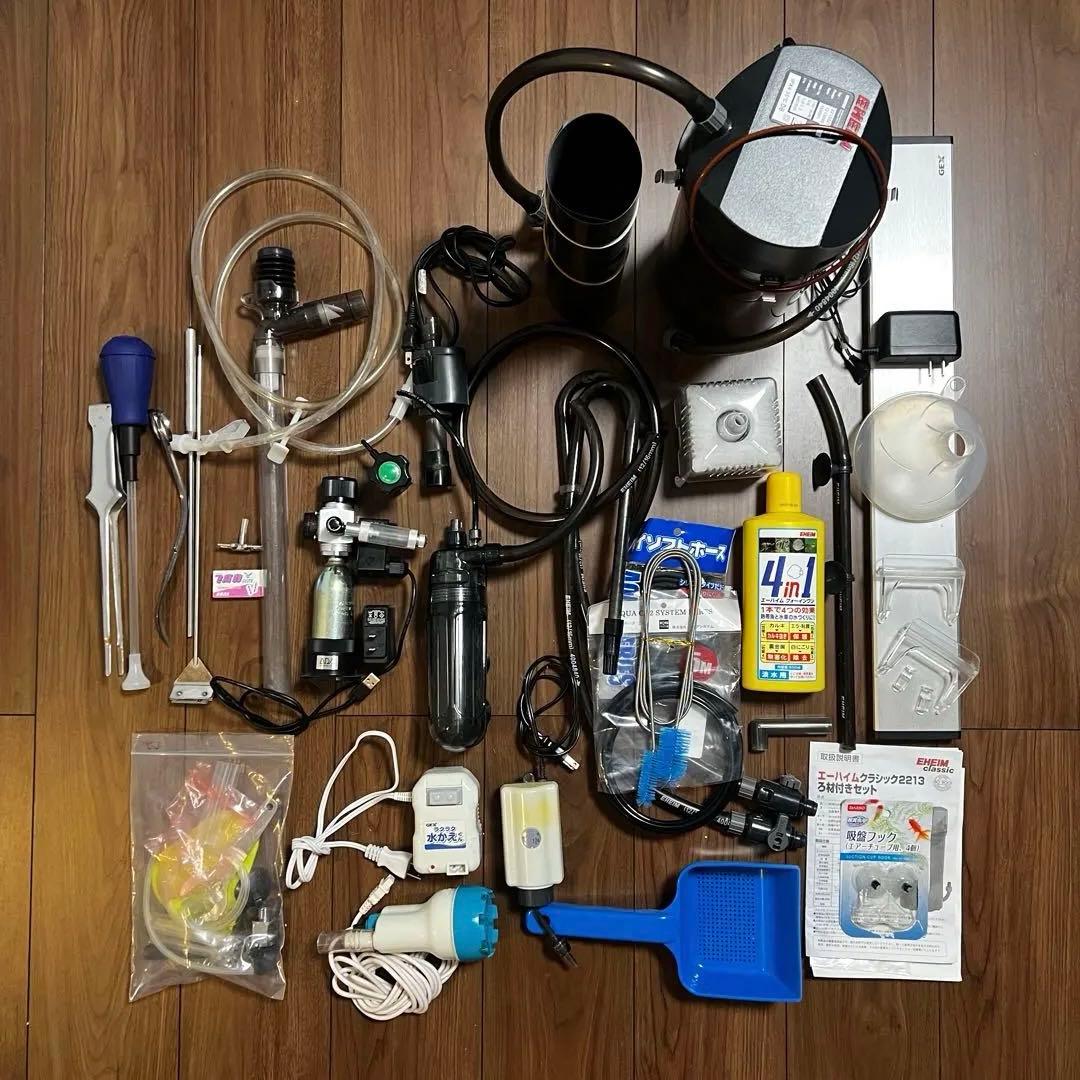 アクアリウム用品 まとめ売り（エーハイム2213/CO2電磁弁/LEDライト他）
