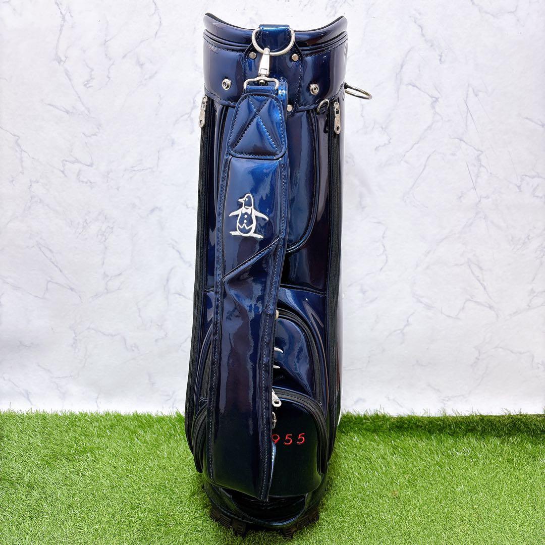 Mマンシングウェア　ゴルフクラブケース　キャディーバッグ　ネイビー　エナメル