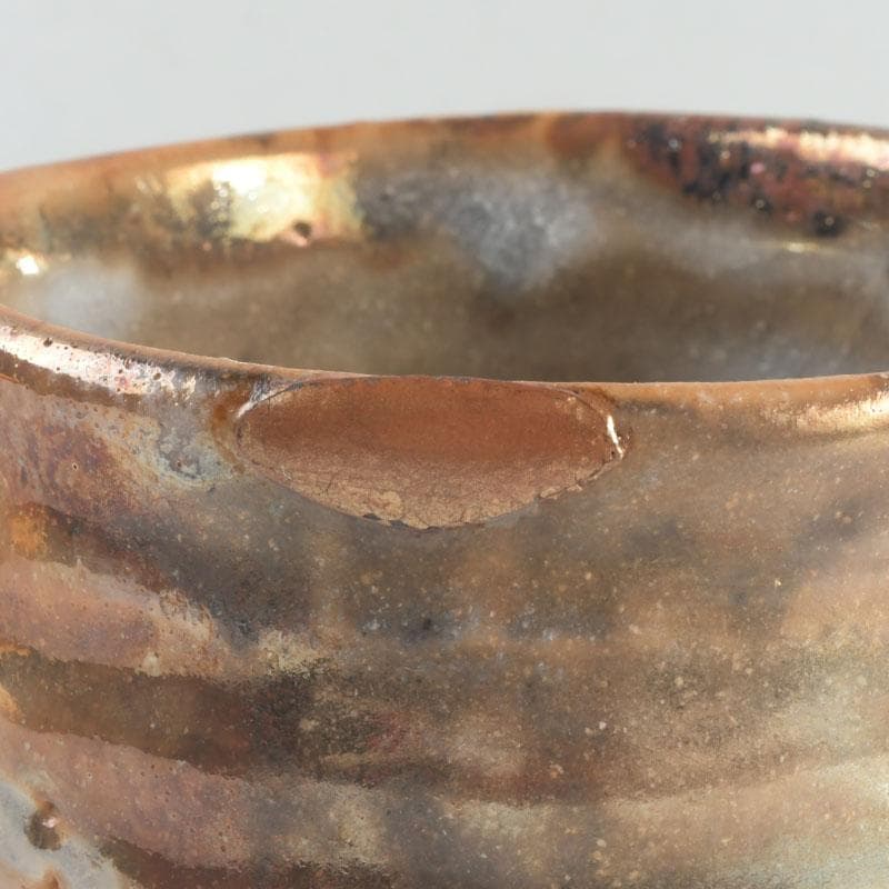 茶道具　天月窯　中村芳楽作　寒あざみ　茶碗　共布共箱　C　9492