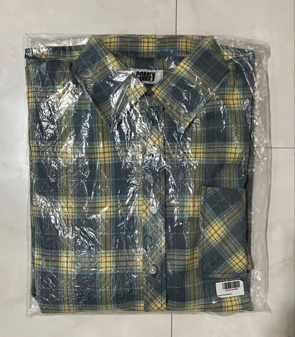 COMFY 岩岡徹 ネルシャツ グリーン