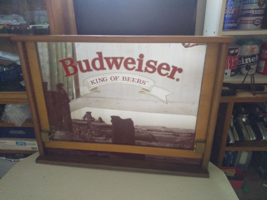 レトロ、アンティーク バドワイザーパブミラー Budweiserアメリカン雑貨