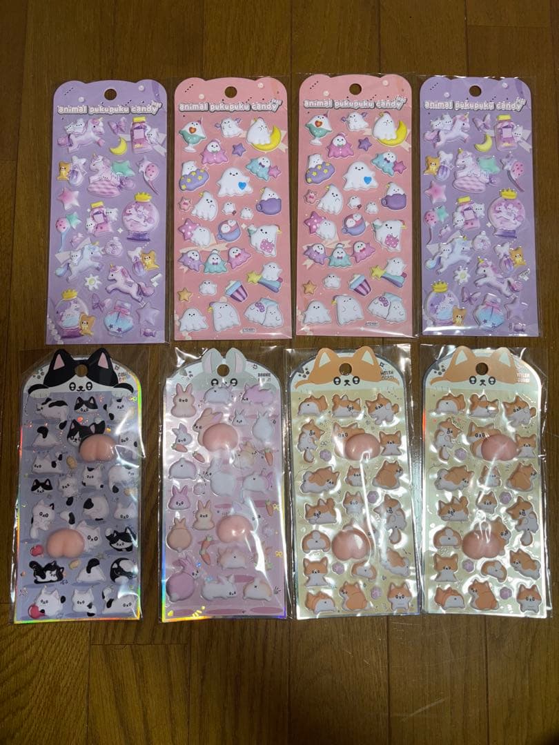 かわいいキャラクター ステッカー 8パックセット