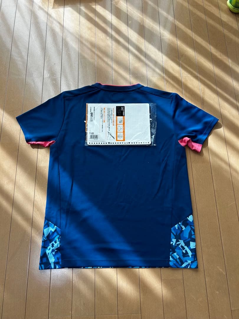 YONEX バドミントンシャツ ネイビー XL 日本代表　背面プリントあり
