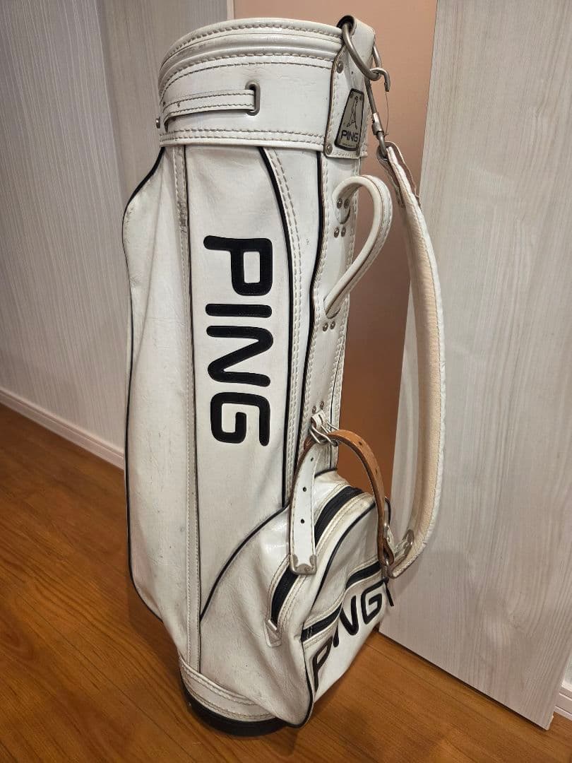【中古年代物】PING ホワイトレザーキャディバッグ