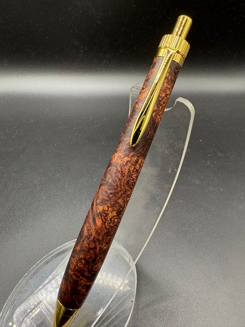 489 超極上　ホンジュラスローズウッド　瘤杢　木軸シャーペン　ボールペン