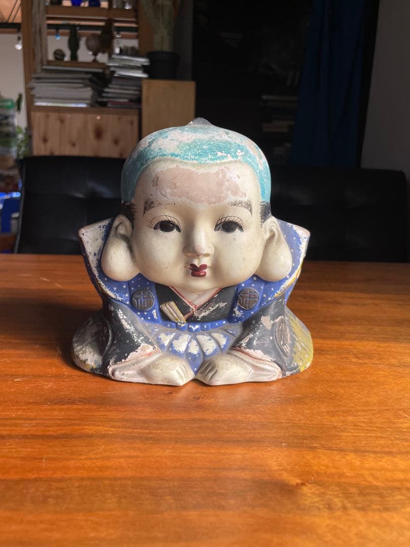 ヴィンテージ 骨董 福助 福助人形 陶器 置物 古物 商売繁盛