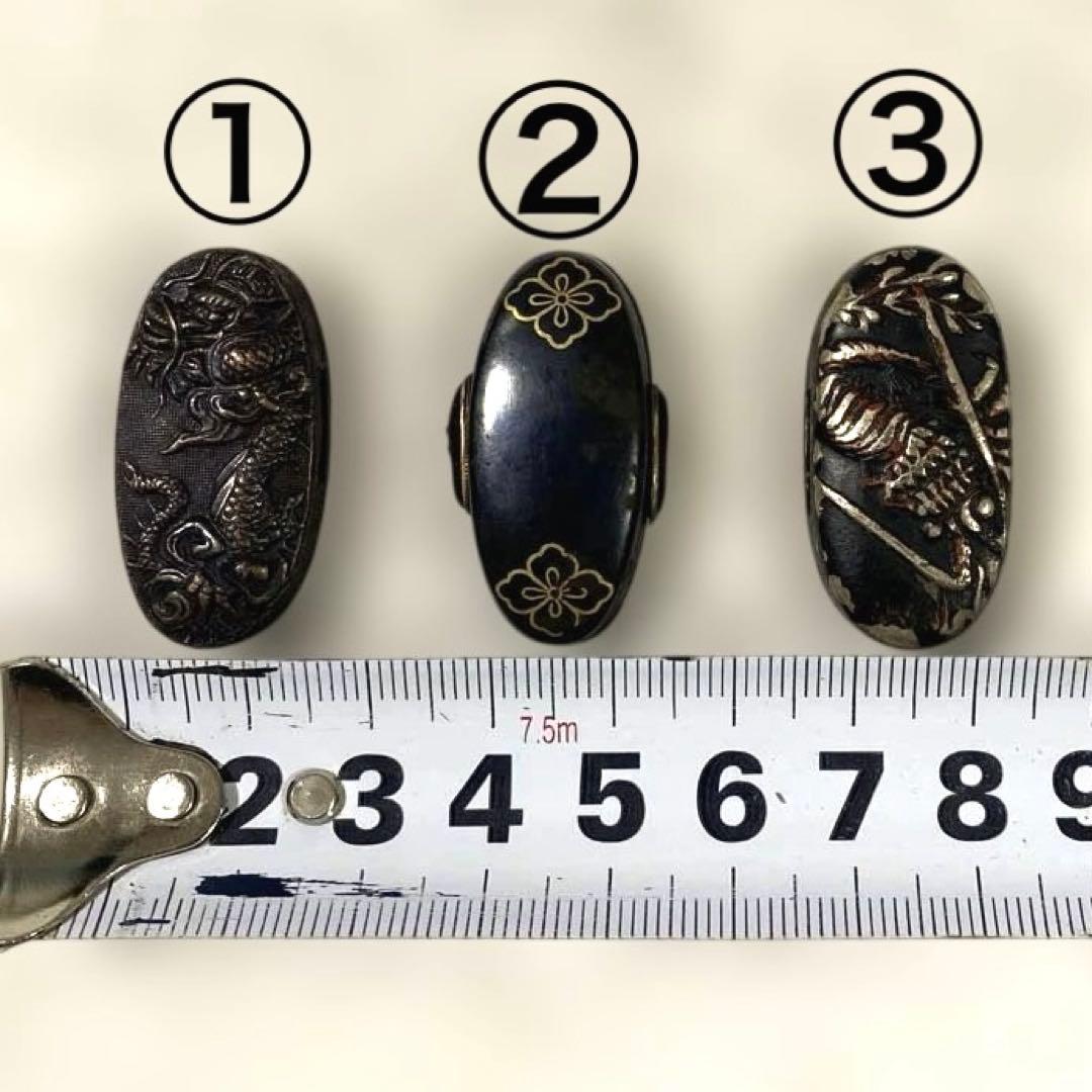 B-80 頭 3個セット　武具　刀装具　骨董品　時代物　日本　美術品　工芸品