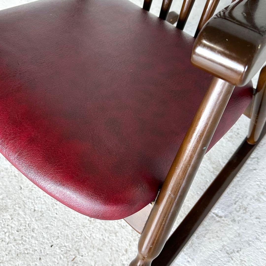 ★古家具ビンテージ★鳥取家具 木製フレーム ロッキングチェア ミッドセンチュリー