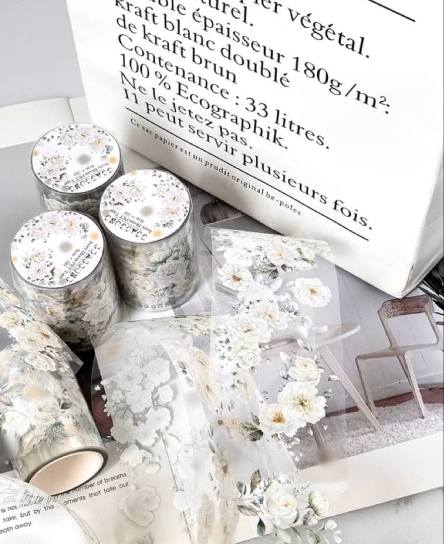 ggaggong アイボリーブルームPETテープ