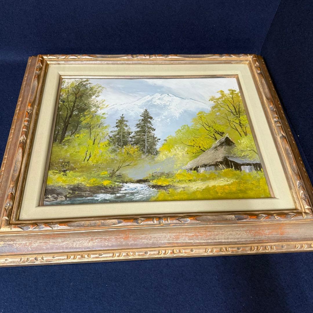 絵画 向井潤吉 乗鞍岳 風景画 油絵 油彩 F6号 直筆 サイン入り