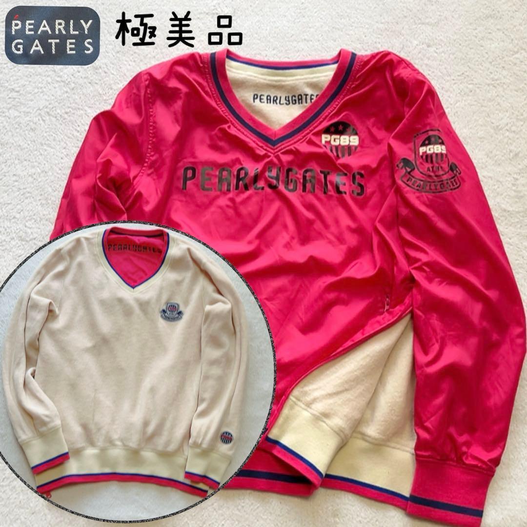 極美品　パーリーゲイツ　リバーシブル　スニード　ピンク　白　フリース　2way