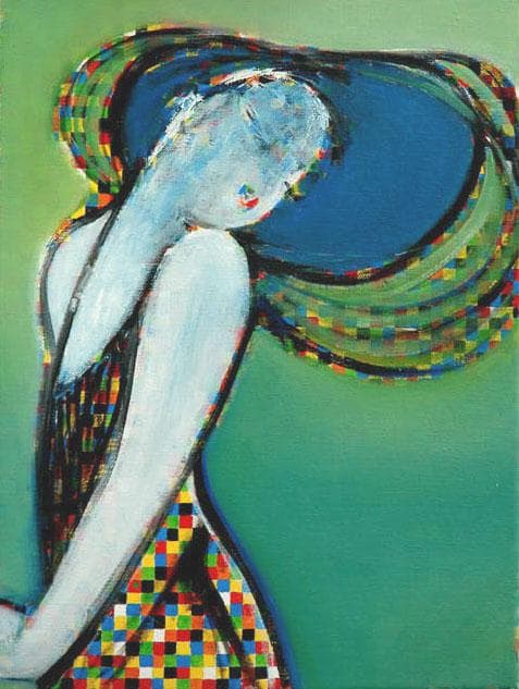 油絵 菅家令子 絵 絵画 インテリア uF6-083511 人物 女性像