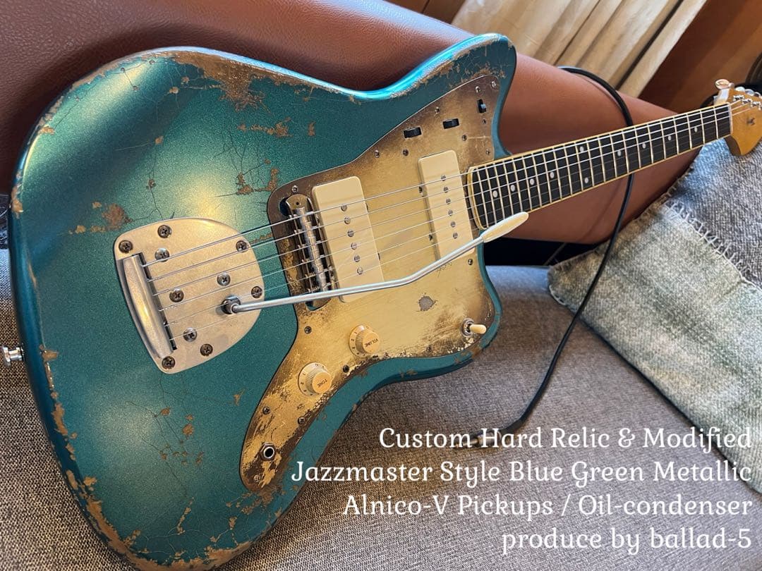 ⭐︎ハードレリックジャズマスタータイプ/アルニコPU/ブルーグリーンメタリック⭐︎