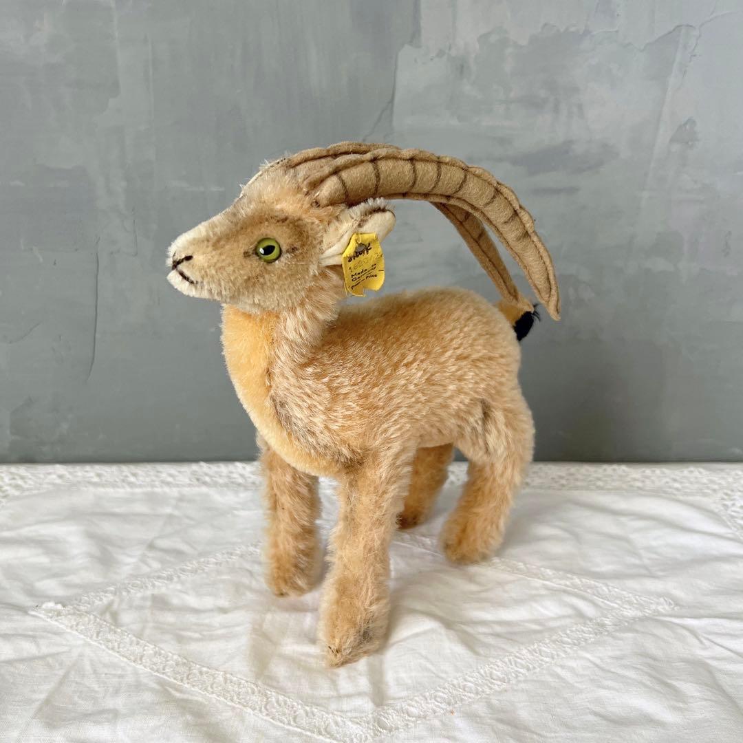 1960s シュタイフ 山羊 ヤギ バッジ付 ドイツ ヴィンテージ アンティーク