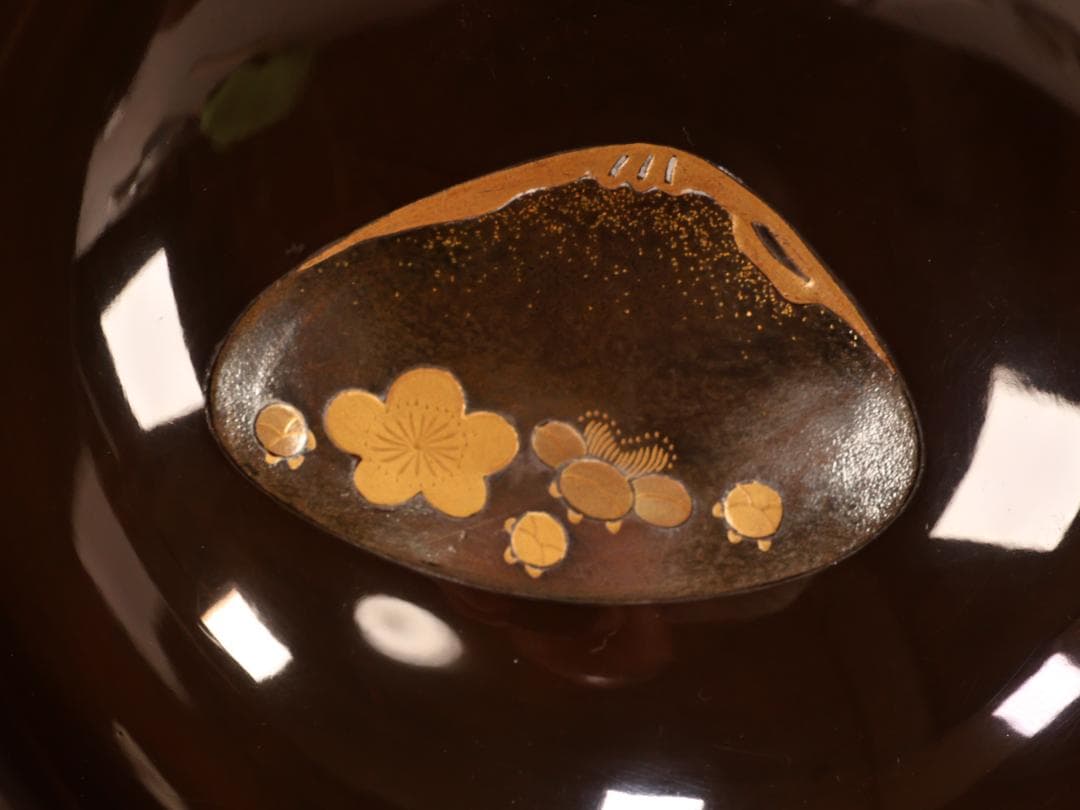 BK424　時代輪島塗　図替り　貝尽くし図金蒔絵　吸物椀　二客　木製　懐石 菓子