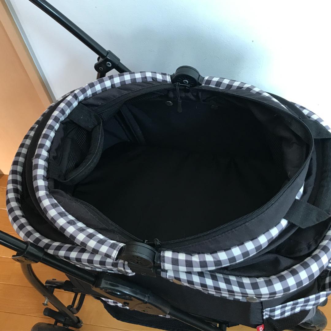 ねこるん 猫専用カート オープンキャビン 黒チェック ジェックス ペットカート