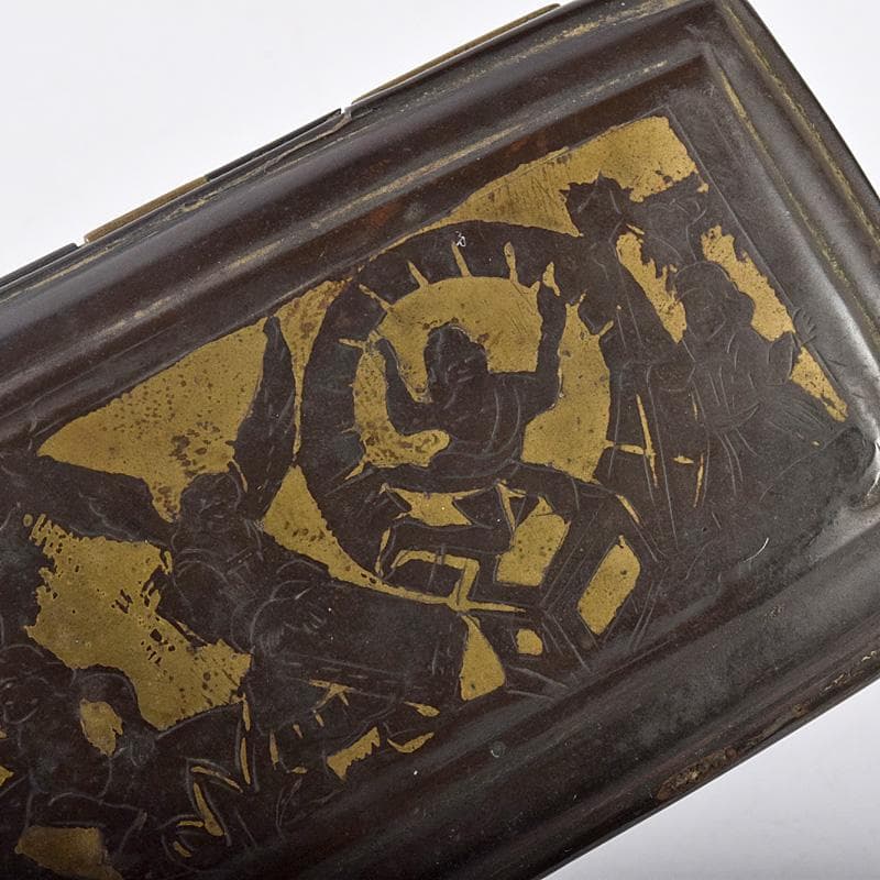 西洋アンティーク　十七世紀十八世紀　古銅　人物刻　嗅煙草入　2点　M　R8980