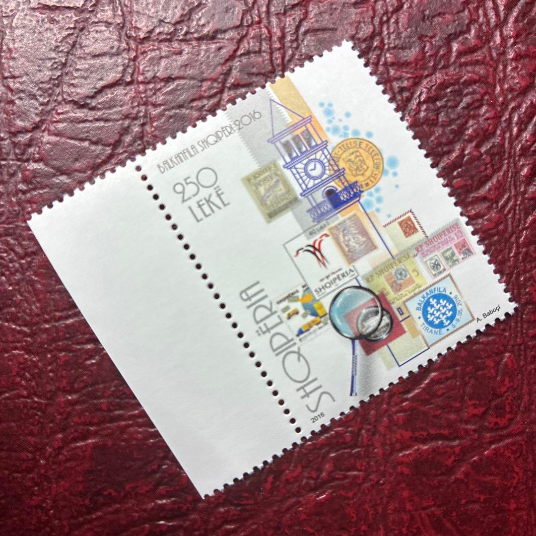 77107セール現品限　外国切手　アルバニア発行切手展1種揃ルーペ他