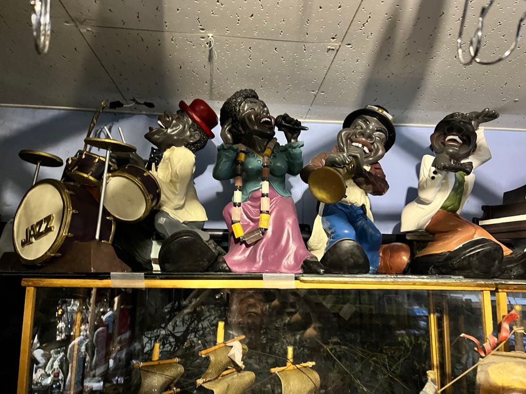 ジャズ人形、38センチ、FRP製黒人人形、JAZZ人形、JAZZ黒人バンド、