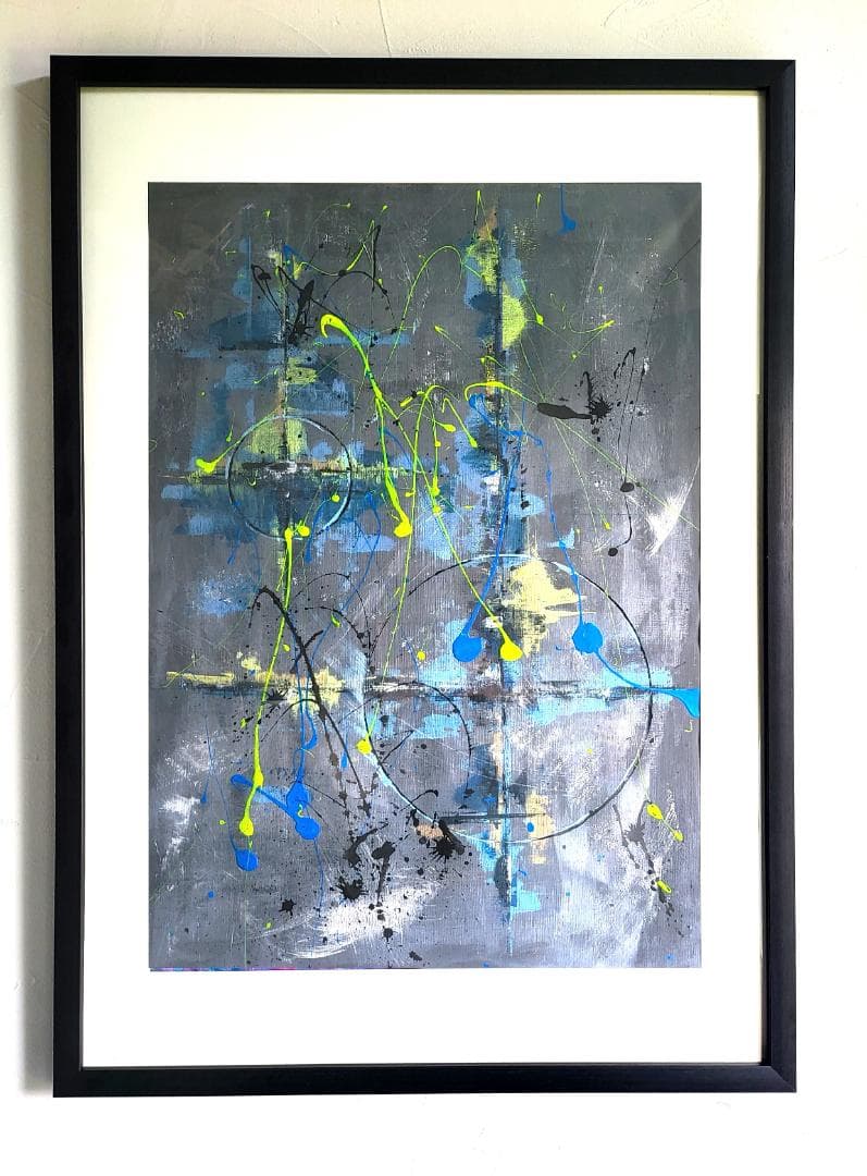 絆 / 抽象画 77×56㎝ B2 額縁セット 原画1点のみ モダンアート