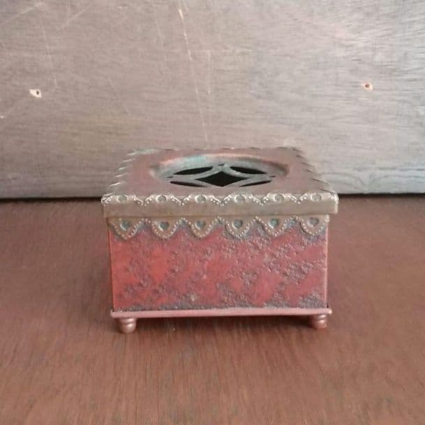 逸品　緋銅　毛織式　香炉　花活け　灰皿　松栄堂　明治金工　和骨董　アンティーク