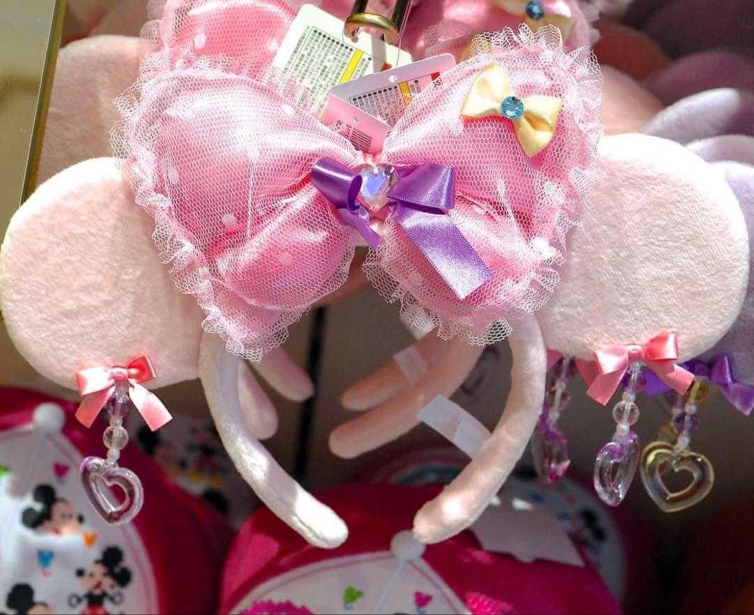 (希少)ディズニーリゾート ミニーマウス カチューシャ リボン イヤリング