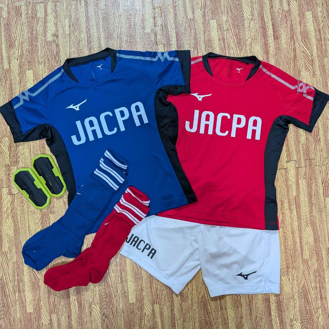 JACPA ミズノ サッカーウェアセット 青 赤 ジャクパ 130 120 幼児