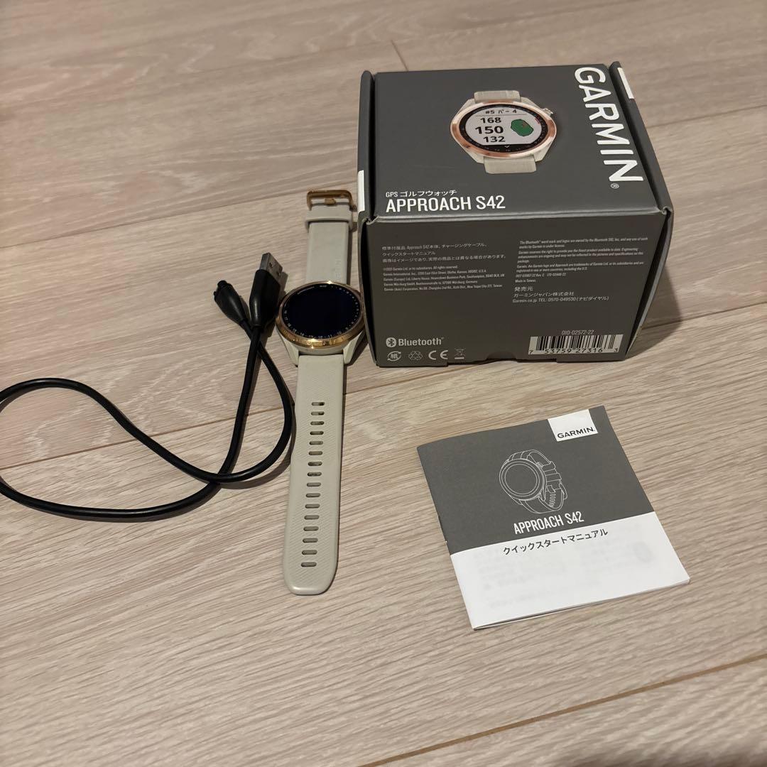 GPSゴルフウォッチ-GARMIN APPROACH S42 保護フィルム付