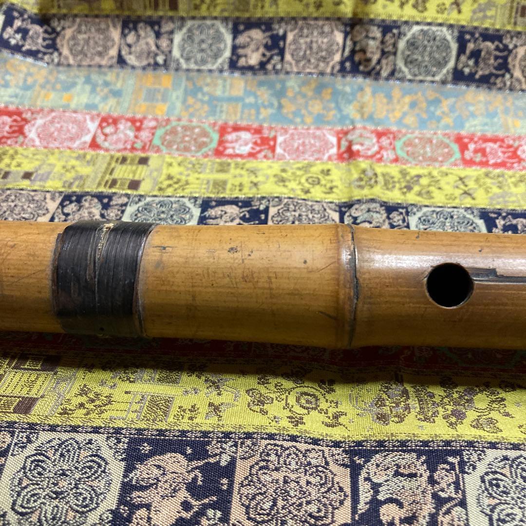 尺八　ヒビ補修　銘無　五穴　47.7cm 172g