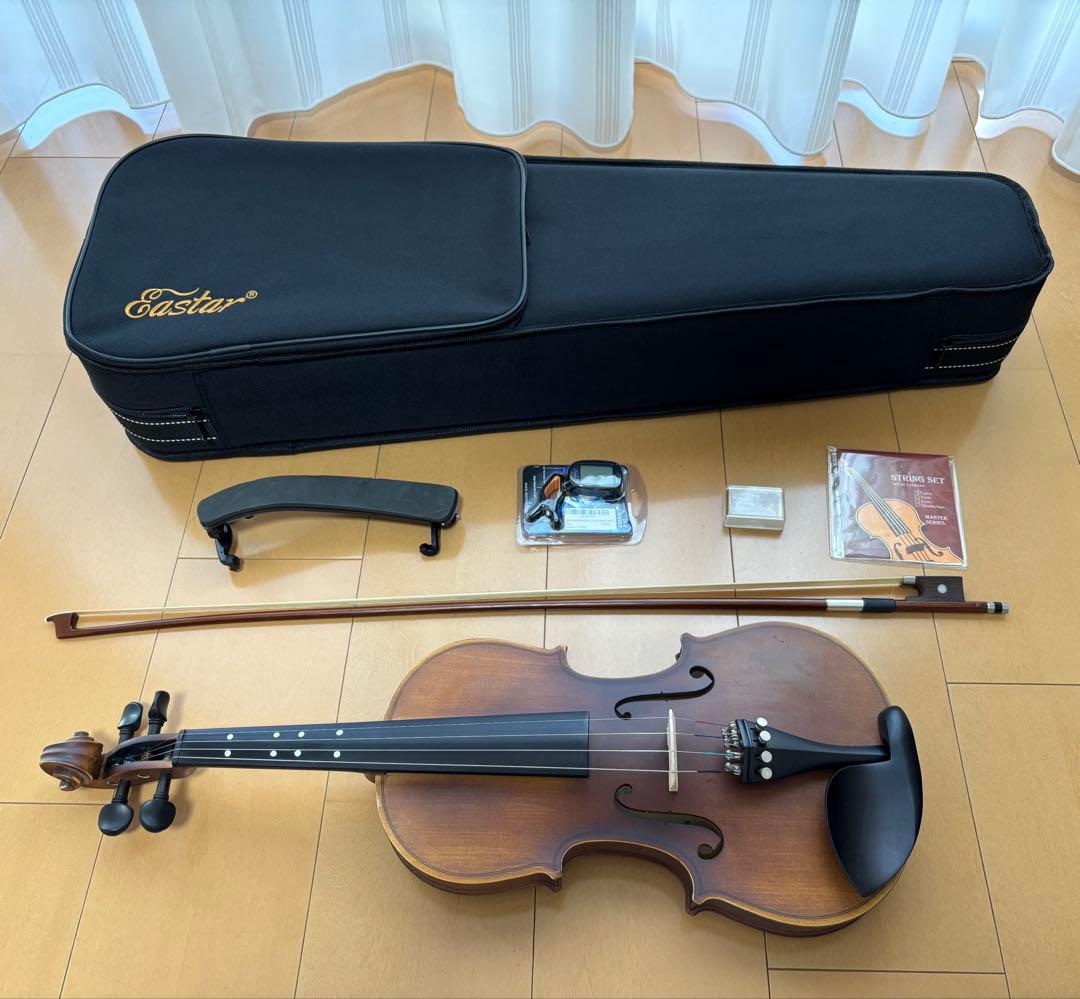 Eastar バイオリン 4/4 EVA-3 初心者セット 予備弦セット付き
