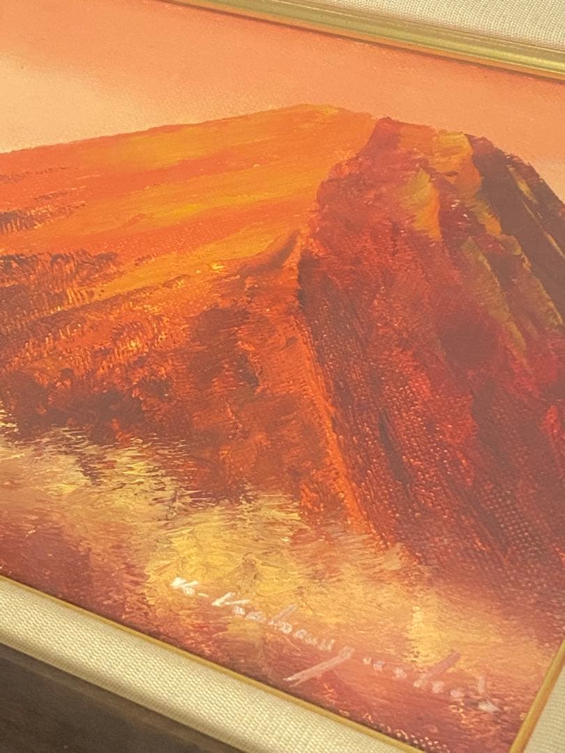 786❣️小林幸三　『赤富士』　油絵・油彩画