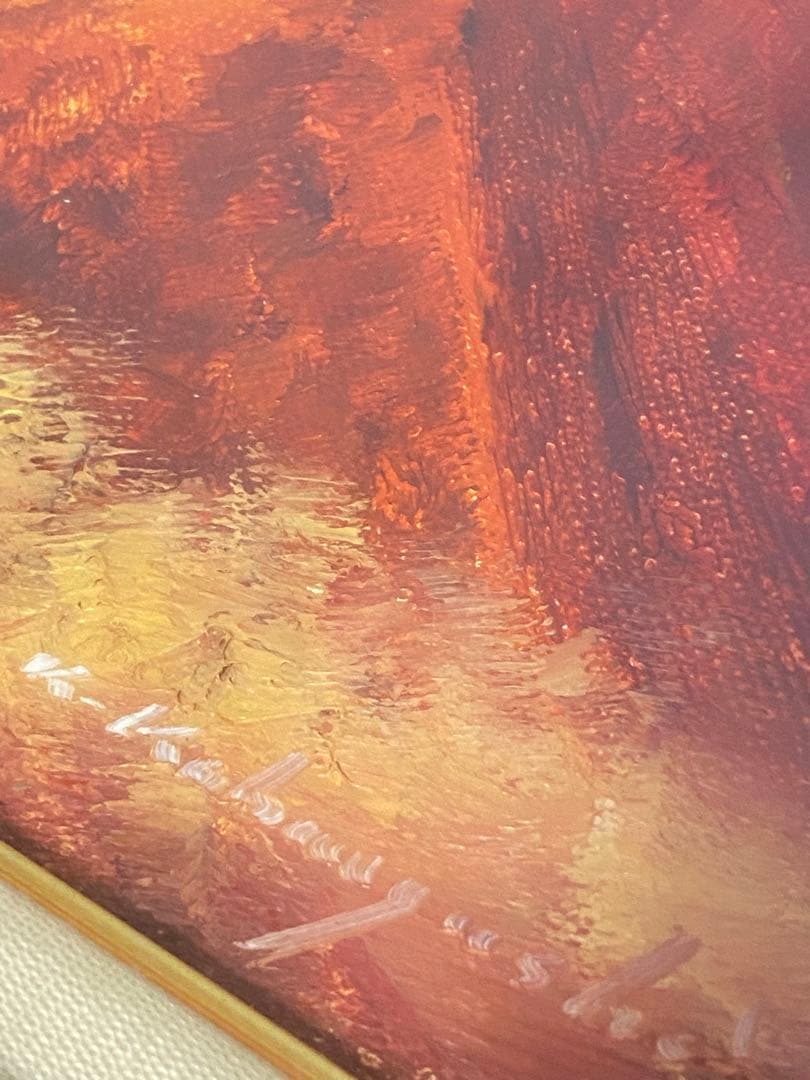 786❣️小林幸三　『赤富士』　油絵・油彩画