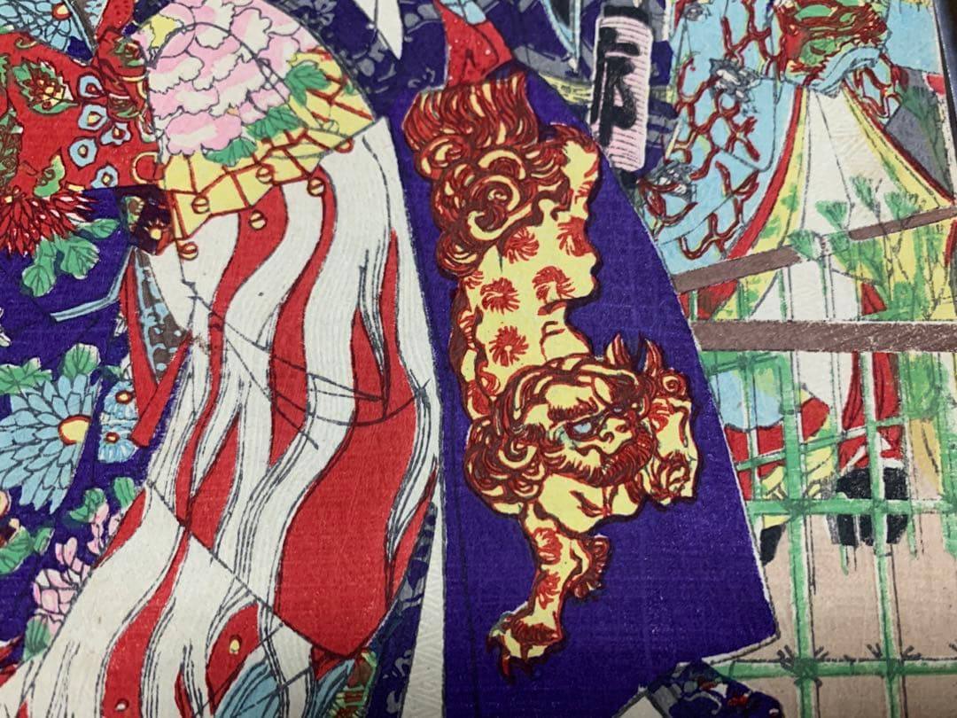 楊洲周延 浮世絵 二枚続 明治十九年 時代 錦絵 木版画 美人画