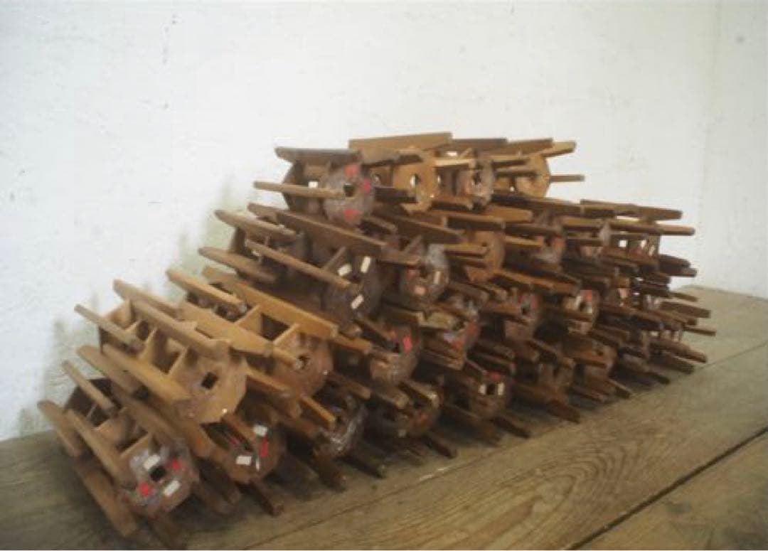 ◆38個珍しい6本脚木製糸巻きレトロ古民具糸車 オブジェインテリア アンティーク