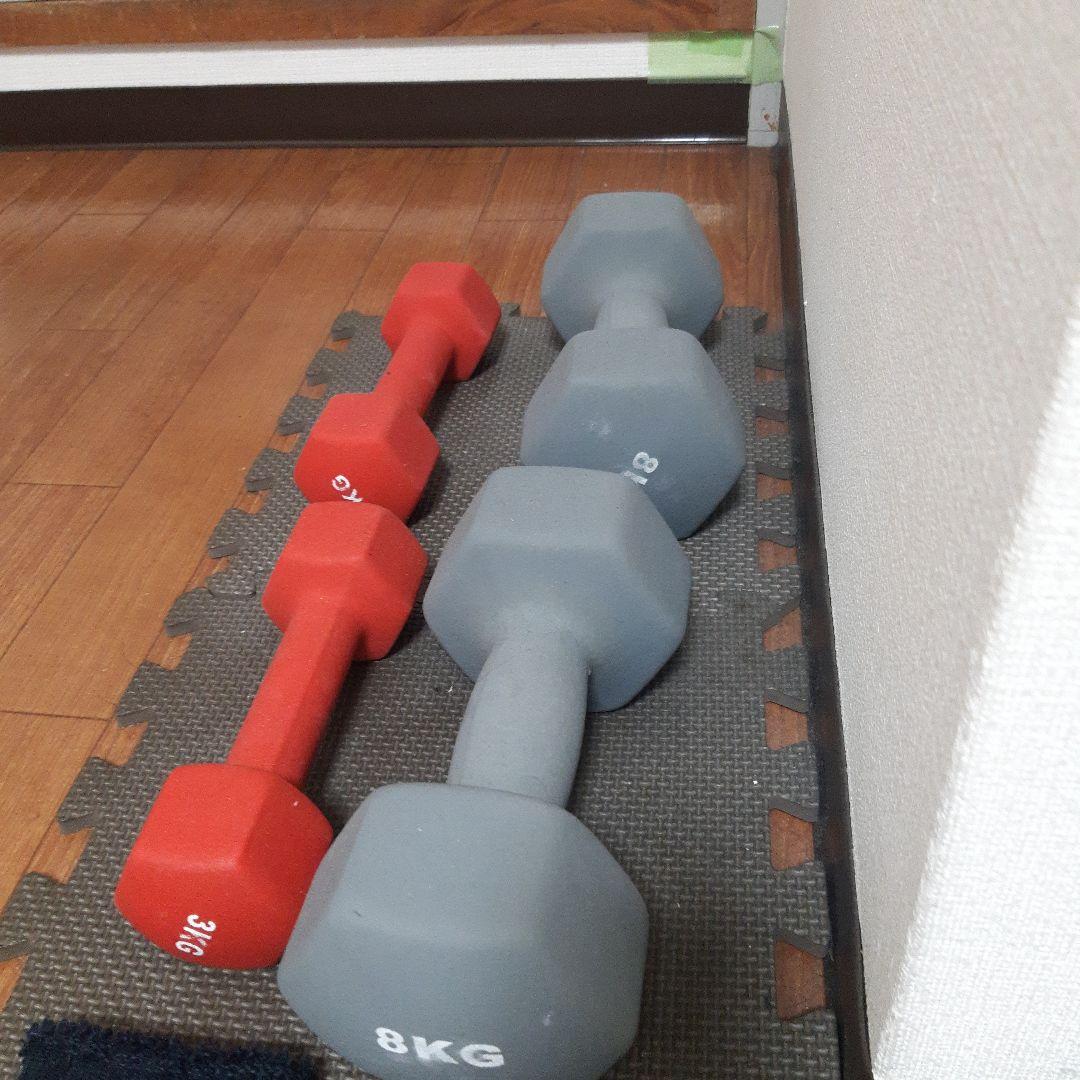 ダンベル8キロ+3キロ×2
