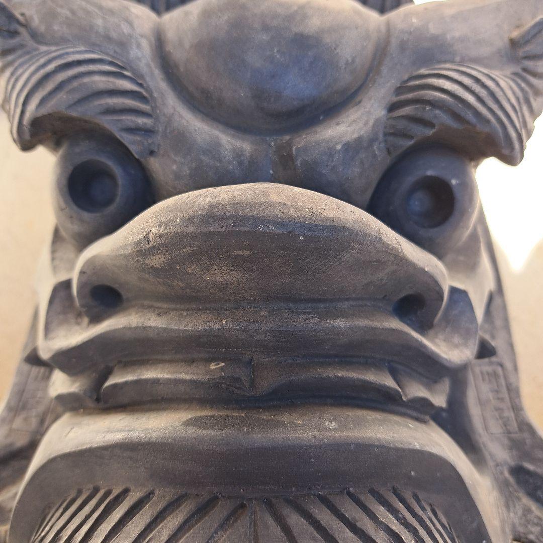 古い大きな鬼瓦　川土キ　魔よけ　工芸品