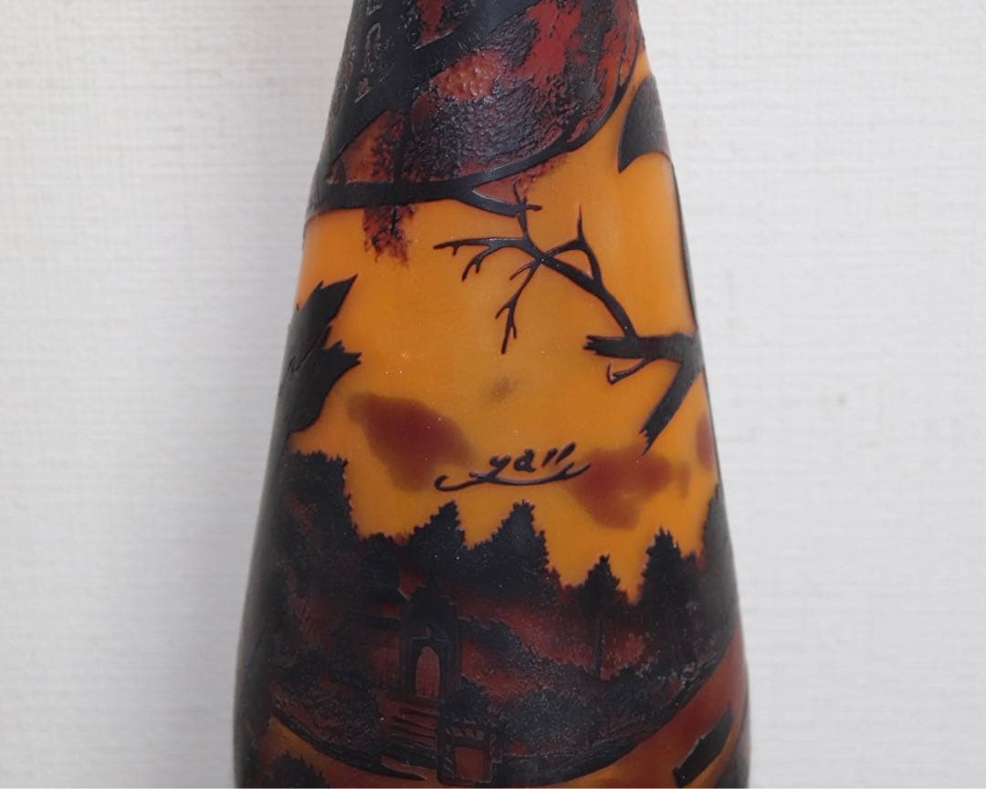 ガレガラス　カワセミ紋瓶　送料込み0623