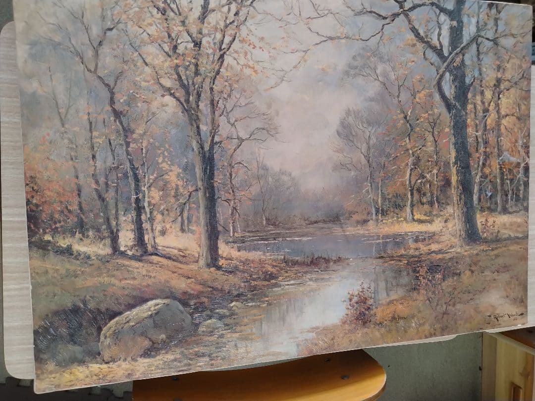 １０月の朝　ロバート・ウッド　Ｍ１５風景画　油絵複製画（キャンパス）