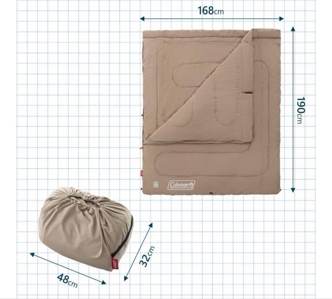 【コールマン】寝袋 封筒型 枕付き キャンプ アウトドア テント ファミリー
