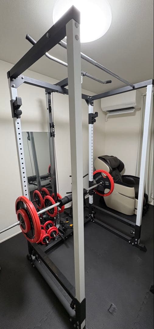 iROTEC バーベルラックとフラットベンチセット