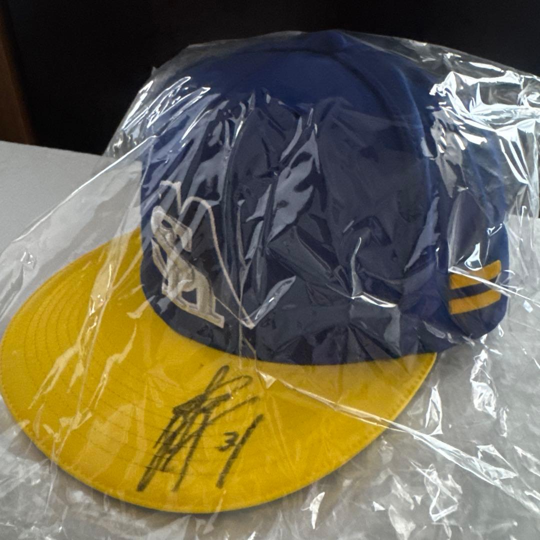 ソフトバンク 栗原陵矢 直筆サイン入り 実使用キャップ 証明書付 2020年